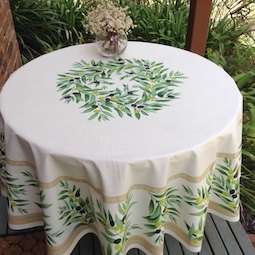 70 inches round acrylic coated french tablecloths