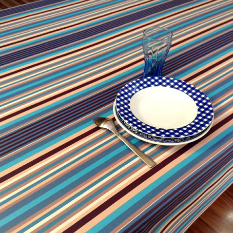 plastic coated french tablecloth with basque design
