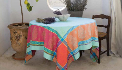 blue french Jacquard tablecloth