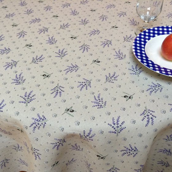double damask french tablecloth with lavender and olives tablecloth