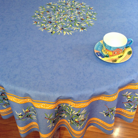 70in or 90in round coated wipe over tablecloth