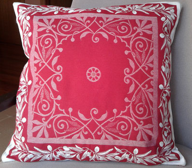 french cushion with olive design