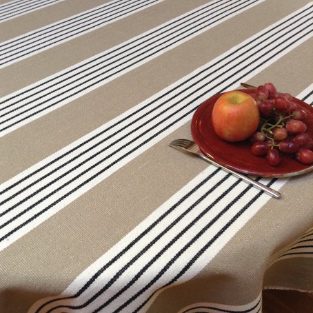 black stripes french cotton tablecloth