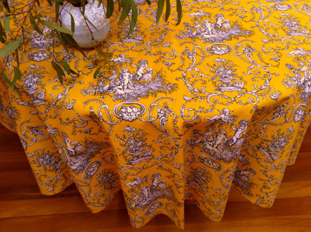 round toile tablecloth