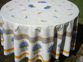 lavender design french round tablecloth