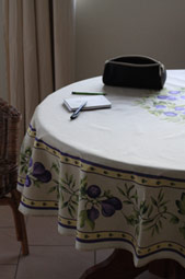 beige provencal tablecloth with fig design