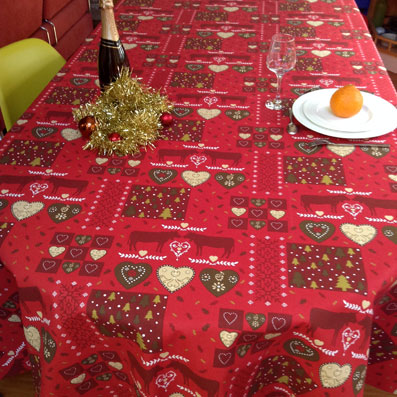 Christmas design tablecloth with fir trees