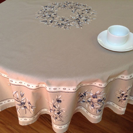 70in or 90in round french tablecloth