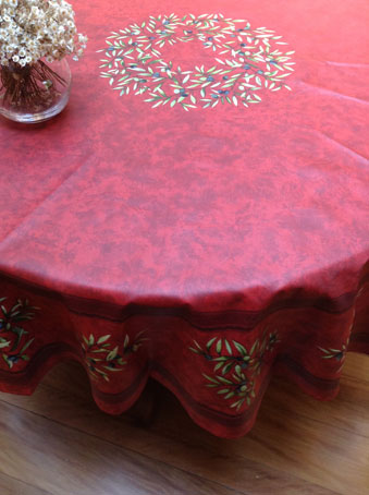 70in round coated tablecloth from provence