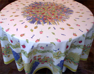 rose and lavender design round tablecloth