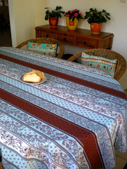 lagoon blue cotton tablecloth