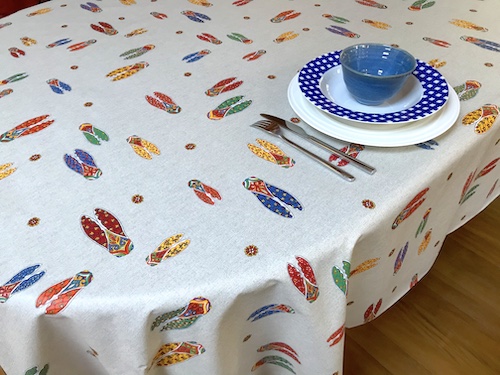 acrylic coated provence tablecloth with cicadas designs