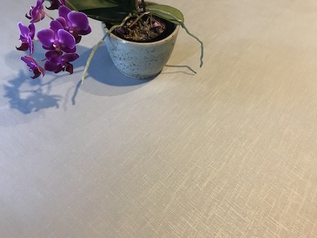 light grey coated linen tablecloth