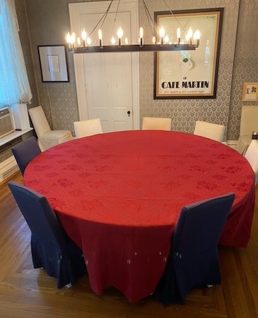 burgundy red extra large round tablecloth
