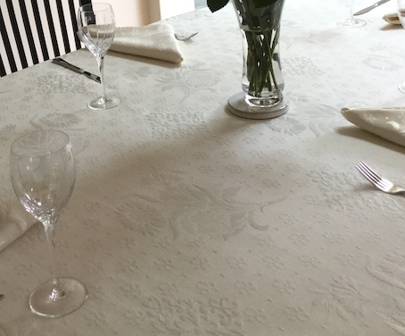 cream white luxury formal tablecloth from France