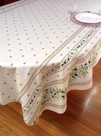 provencal tablecloth with beige tones