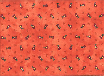 red ochre provencal cotton tablecloth with all-over prints
