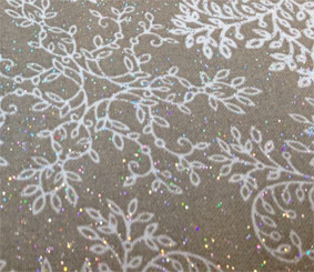 christmas coated tablecloth with sparkles