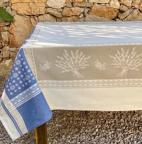 lavender design provence jacquard tablecloth