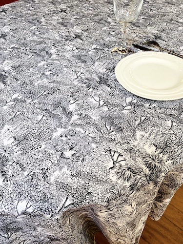 black and white designer tablecloth